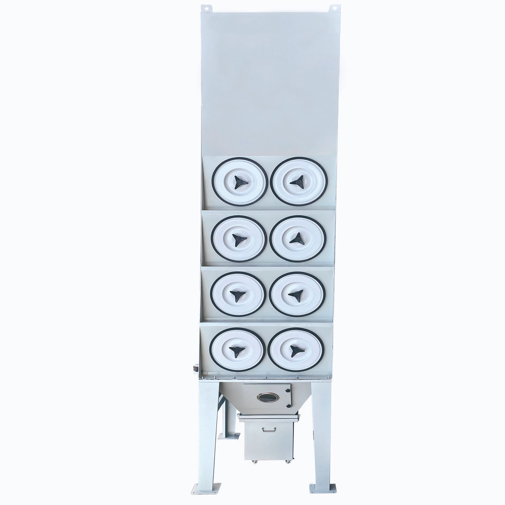 Inclined insert pulse cartridge dust collector